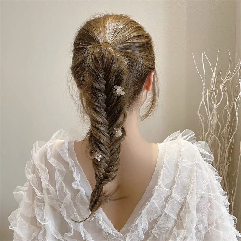 Coreano temperamento flores clip pequeño tiara clip de pelo lateral flequillo clip de captura de la frente pequeño clip de verano chica Specification image