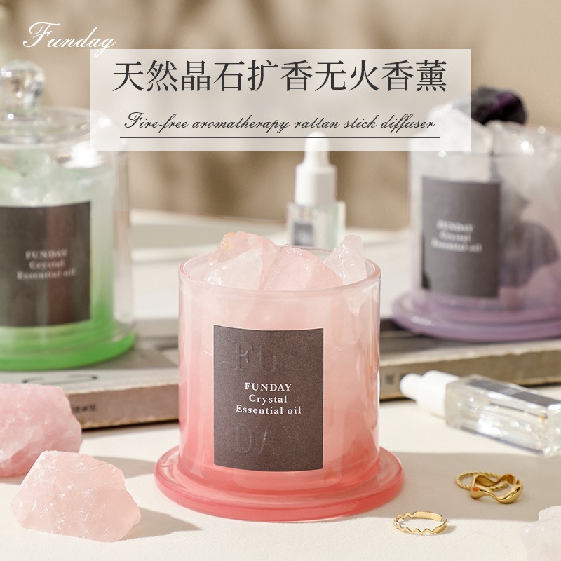 金钟罩香薰精油扩香石礼盒套装创意办公室摆件家用无火香薰水晶石详情图3