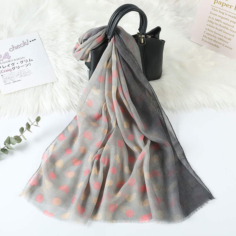 Willow Shore Scarf Gold Silk Balinese Yarn Scarf Female Cotton And Hemp Colored Scarf Printed Polka Dot Gradient Beach Towel Press Scarf Manufacturers Direct Sales details Picture