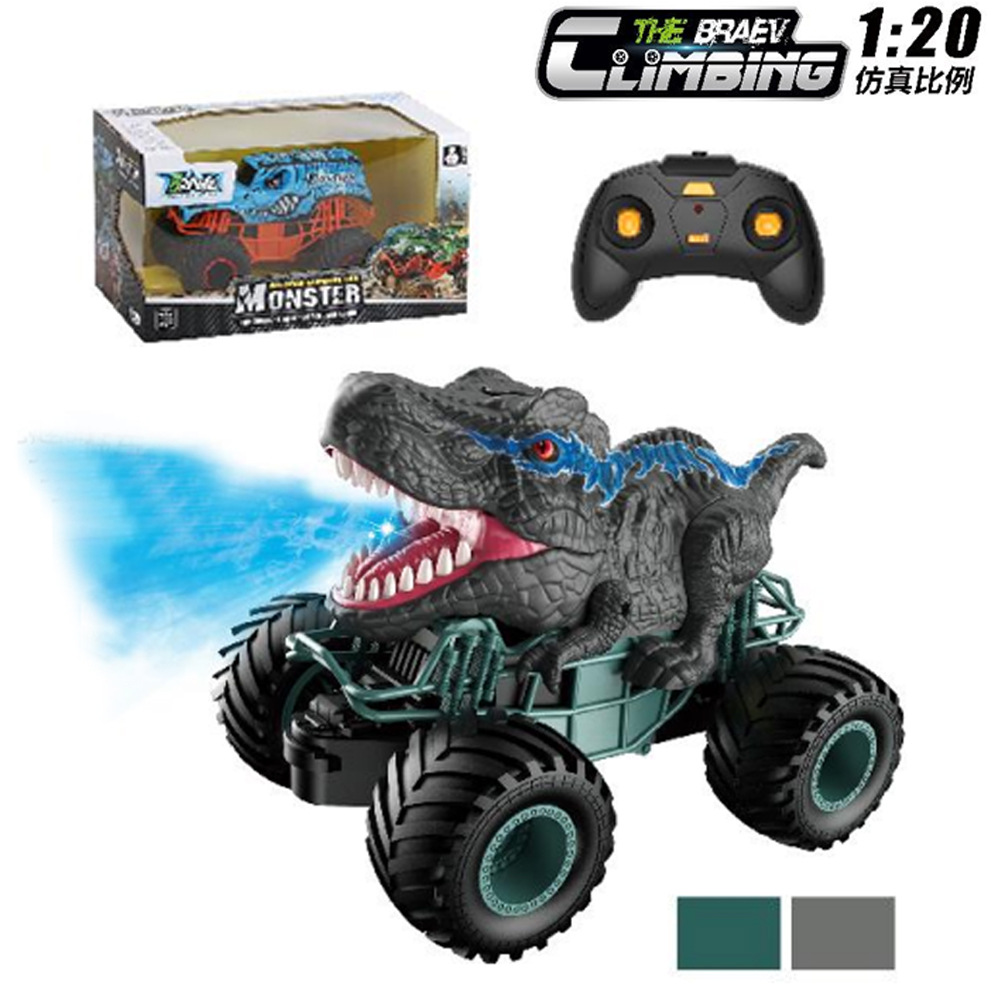 New Dinosaur Bigfoot remote control car with Spray Omnidirectional 12-way stunt climbing car Dual remote control toy car