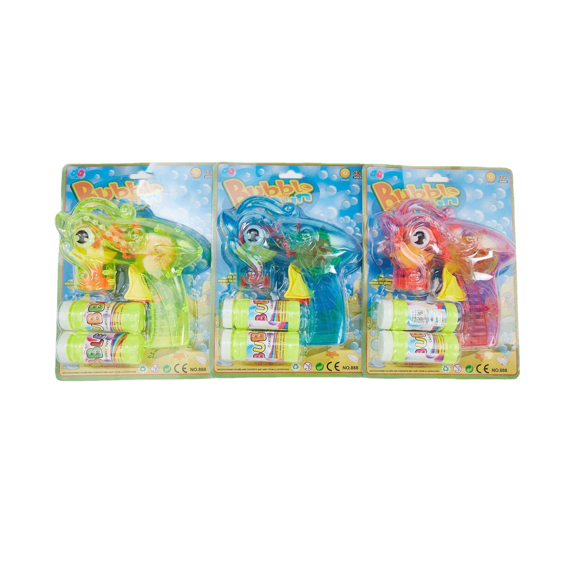 Children's inertial transparent light octopus bubble gun, fully automatic foreign trade cross-border anti-drop street stall night market supply Item Picture