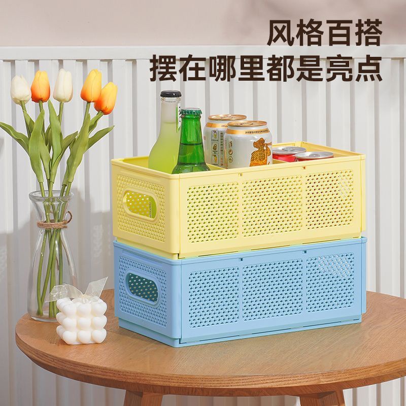 New folding dormitory storage and organization basket, multi-compartment sock and underwear storage box, office desktop clutter organization box Application Scenario