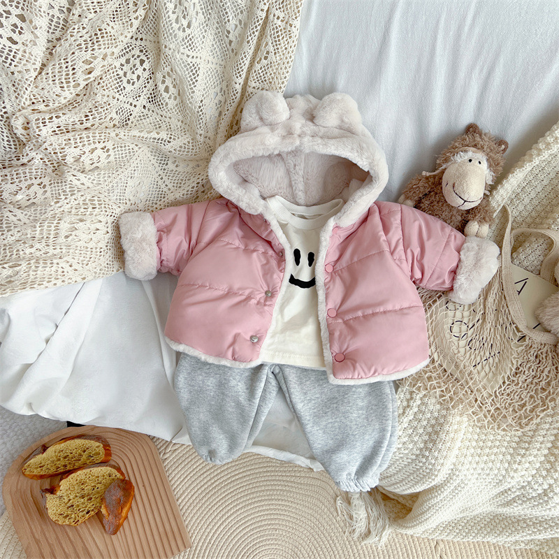 Wanwan Children's autumn and winter cotton-padded jackets, thick down jackets for boys, girls and babies, live-streamed foreign trade children's clothing details Picture