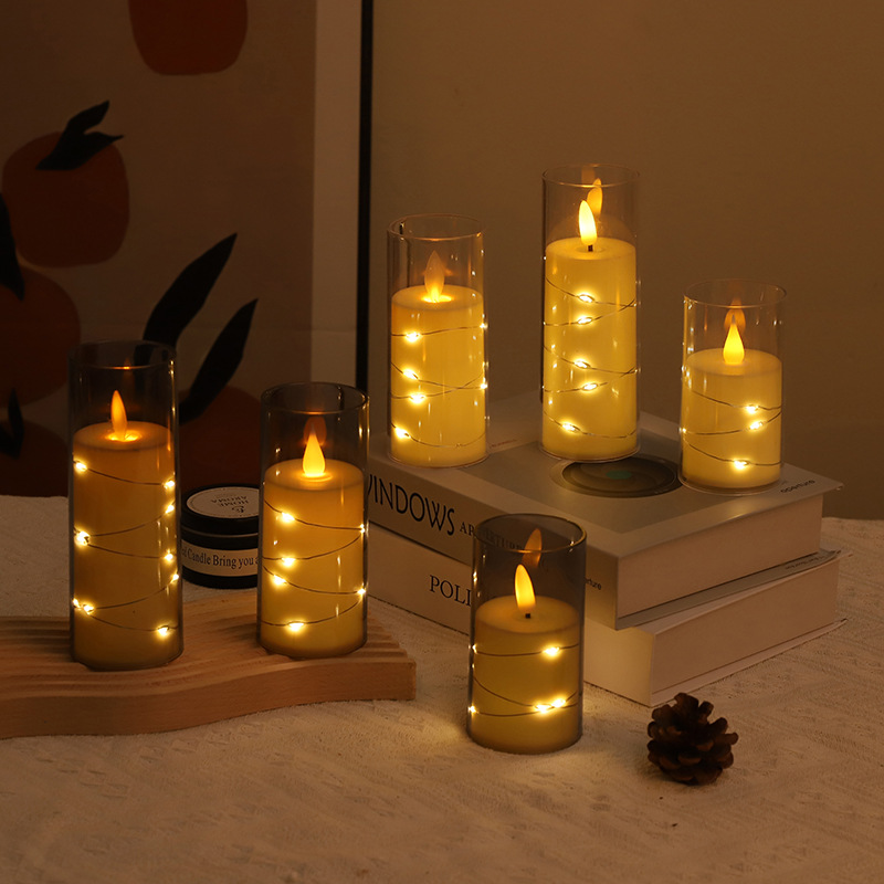 2024 New Wedding Birthday Party Electronic Candle Light Simulation Abs Candle Concert String Light Decoration details Picture