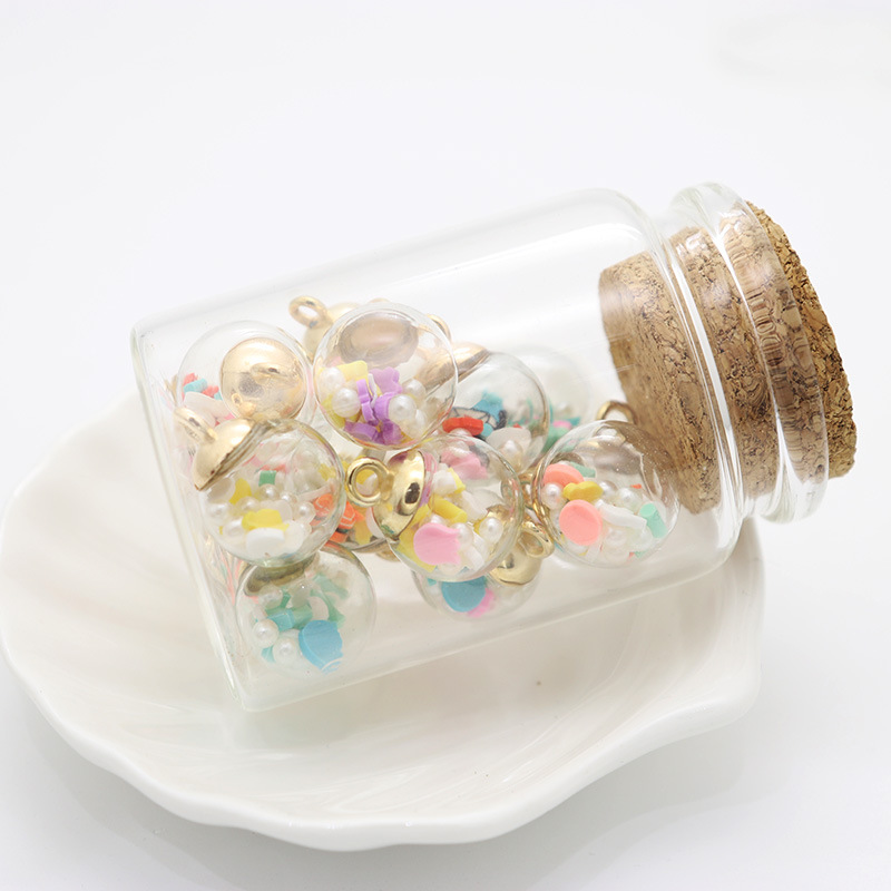 Factory direct sales of imitation pearl soft clay glass ball pendants, stationery hair ties, live-streaming children's diy jewelry accessories details Picture