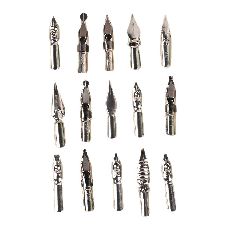 New dip pen solid wood stick art English calligraphy comic pen set with interchangeable pen tips, wooden stick handmade pen wholesale Item Picture