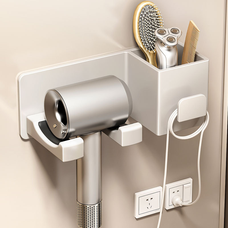Wall-mounted hair dryer rack without drilling, bathroom hair dryer stand, Dyson bathroom air duct storage hanging rack