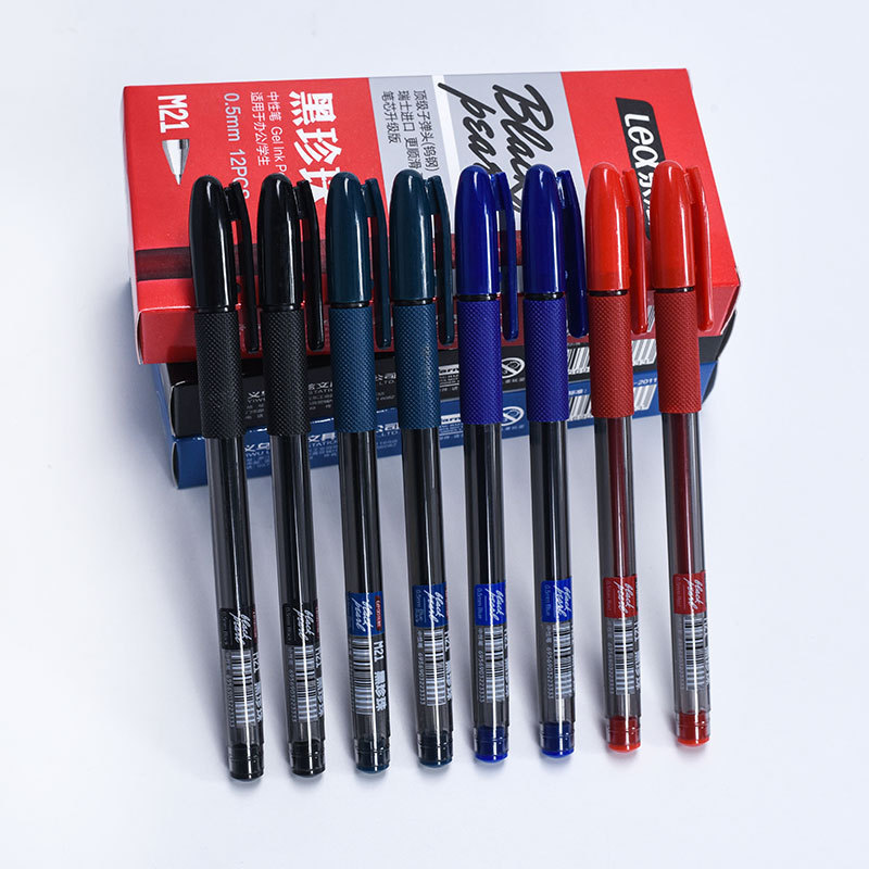 Factory direct supply Black Pearl M21 business neutral pen signature pen 0.5 bullet head water-based pen black office supplies details Picture