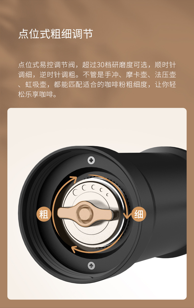 上班族手摇咖啡研磨器 家用咖啡磨豆机研磨器小型户外便携咖啡用详情6
