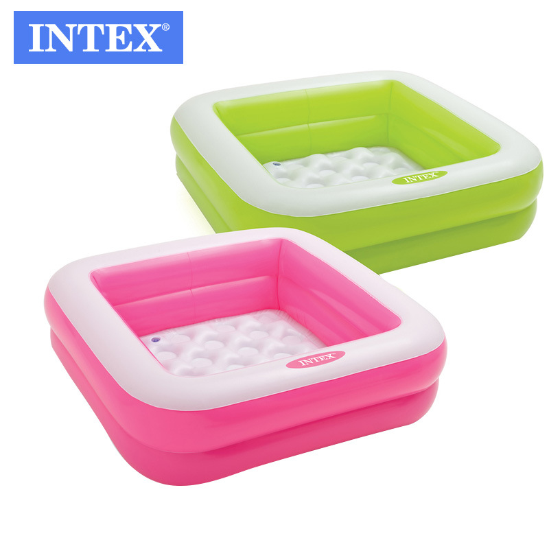 intex 57100 Double-layer square baby pool, children's outdoor grass swimming pool, bath pool, ocean ball pool details Picture