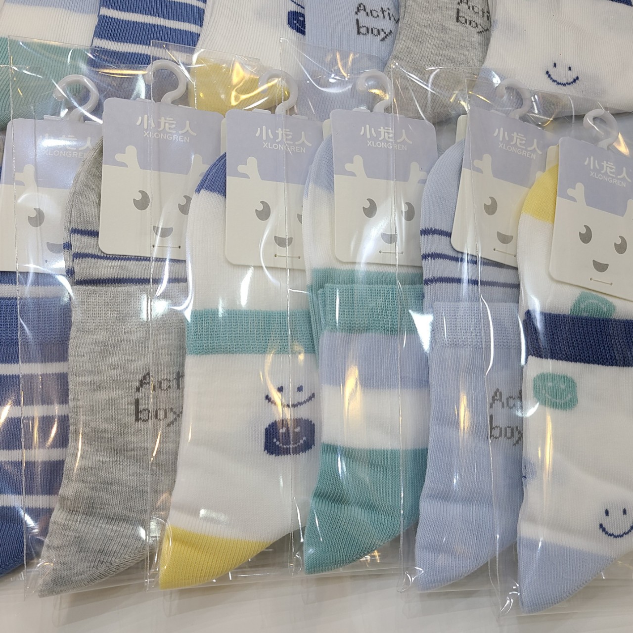 Genuine 2023 Spring/Summer New Little Dragon Man Smiling Face Combination Boy Cotton Socks Breathable Sweat Absorption Manufacturers Direct Supply 6171 details Picture