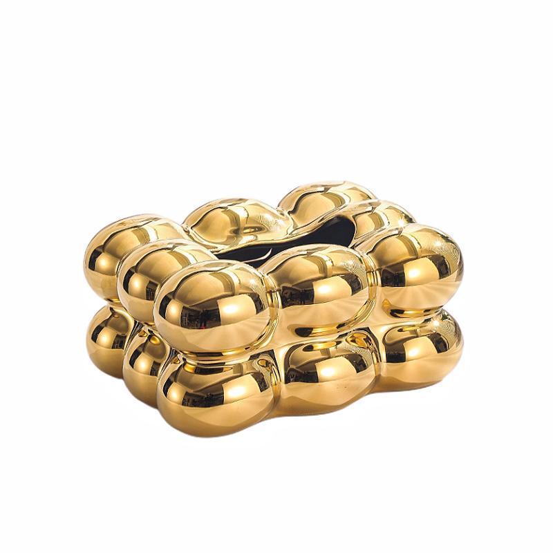 علبة مناديل فضية فضية خلاقة في غرفة المعيشة، اللون الأحمر العالي الشكل الجديد 2022 Item Picture