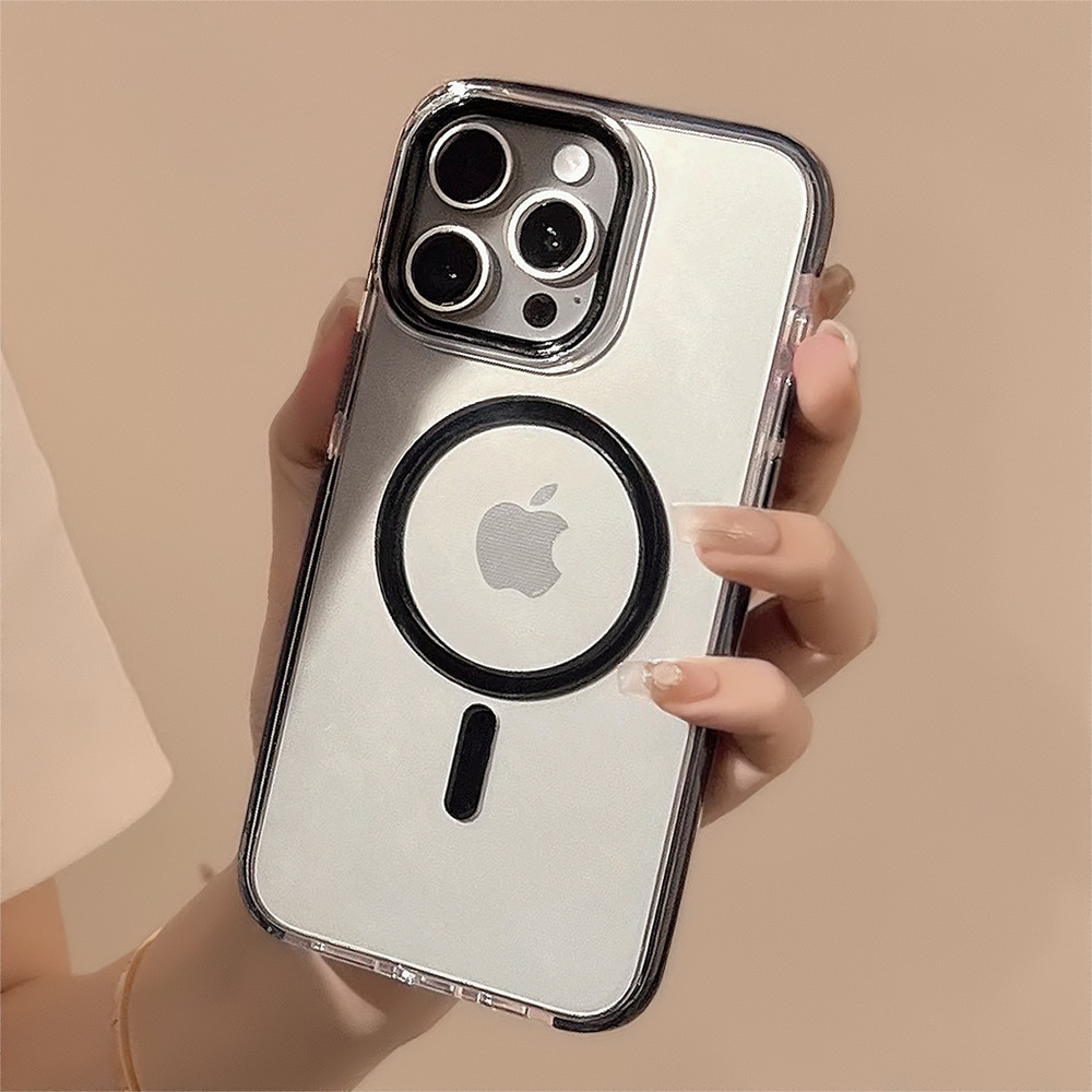 Solid color magnetic 17Promax high-end iPhone case 16 applicable 13 anti-drop frame 12 Soft 11 transparent Application Scenario