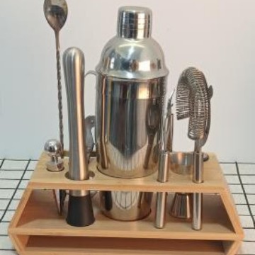 Stainless Steel Cocktail Mixing Set 9-Piece Bar Tool Crushed Popsicle Measuring Cup Measuring Spoon Mixing Spoon details Picture