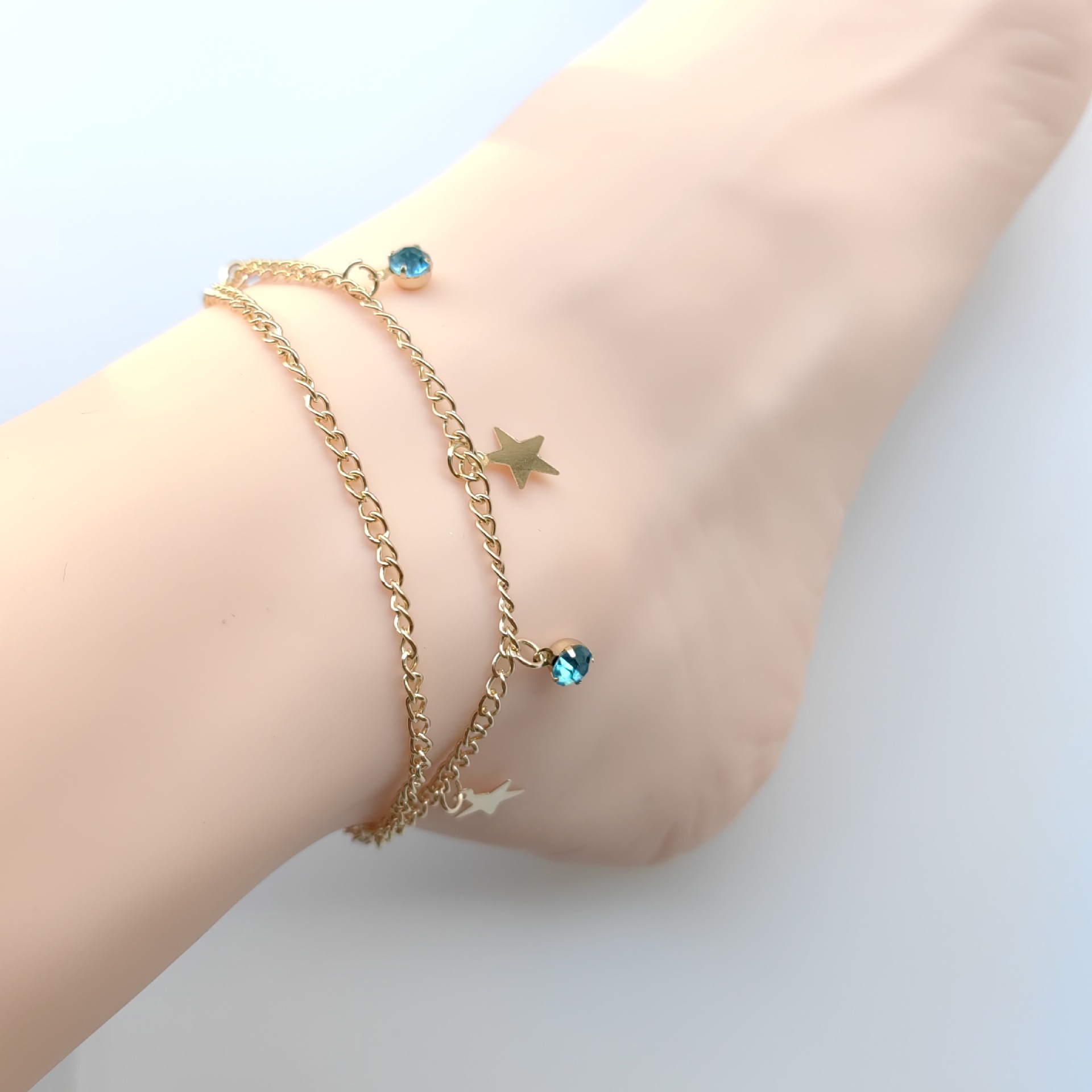 Amazon cross-border best-selling ankle bracelets, water diamond rings, full diamond circles, women's leg rings, beach accessories and jewelry wholesale Application Scenario