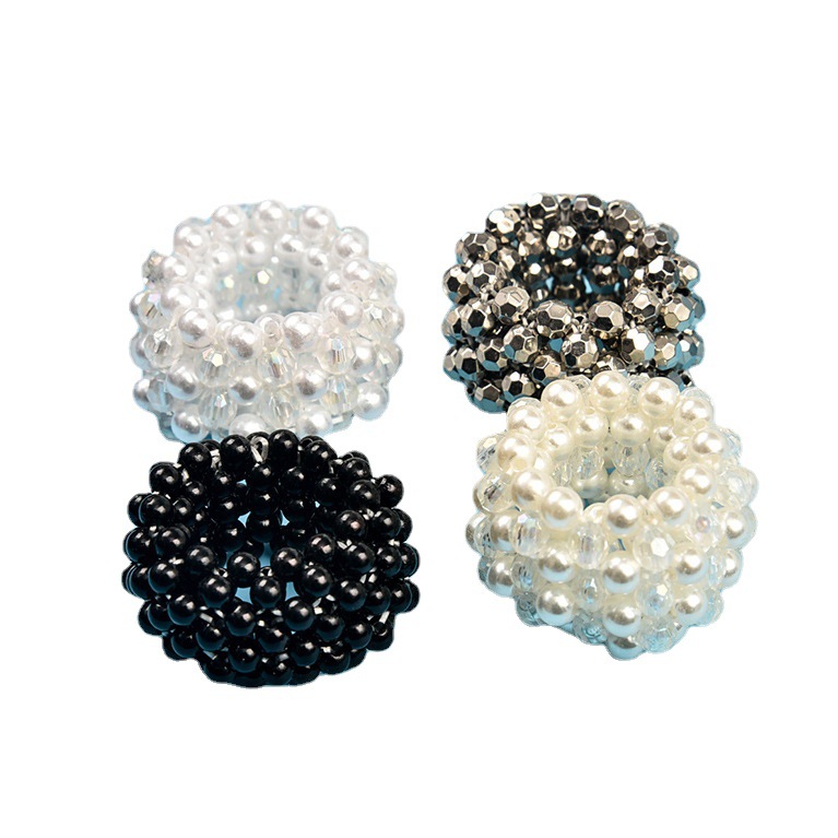 ins pearl hair bands in stock for wholesale, women's ponytail bands, headwear, silk scarves, rubber bands, hair ties and hair accessories Item Picture