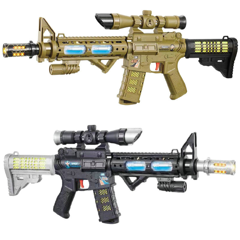 2022新品M416冲锋枪电动玩具枪发声发光带双子弹振动儿童玩具大枪详情图5
