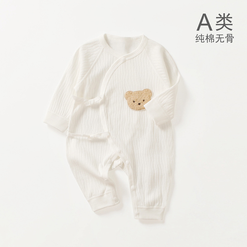 Newborn baby clothes spring and autumn style pure cotton butterfly 52 size 59 monk's suit 0-3-month newborn baby one-piece suit