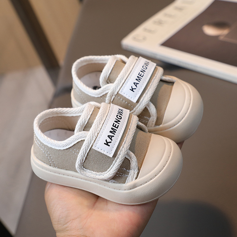 2023 Autumn New Baby Shoes Bao Head Anti-Kick Baby Canvas Shoes Boy Soft Soled Toddler Shoes Non-Slip Specification drawing