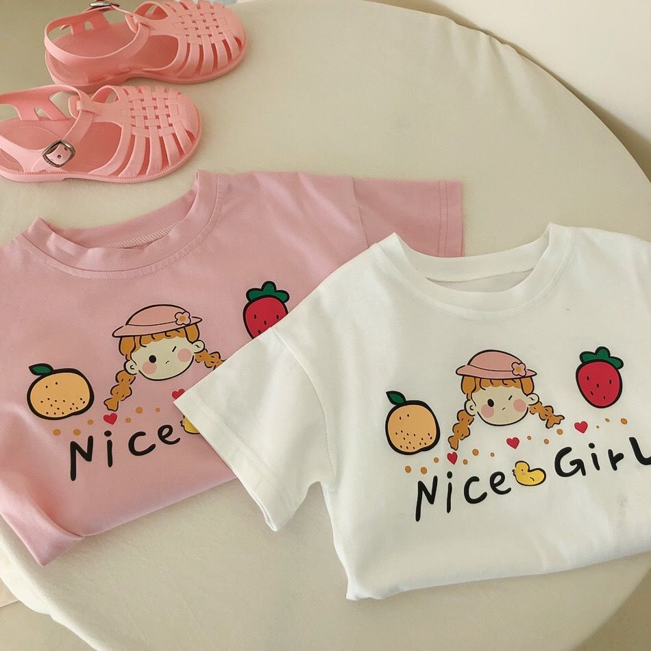 女童短袖T恤女宝宝夏季2023新款韩版宽松可爱日系童装上衣中小童