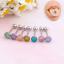 Candy-colored frosted tongue stud Titanium steel tongue ring Spice Girl Tongue stud piercing jewelry Amazon wholesale