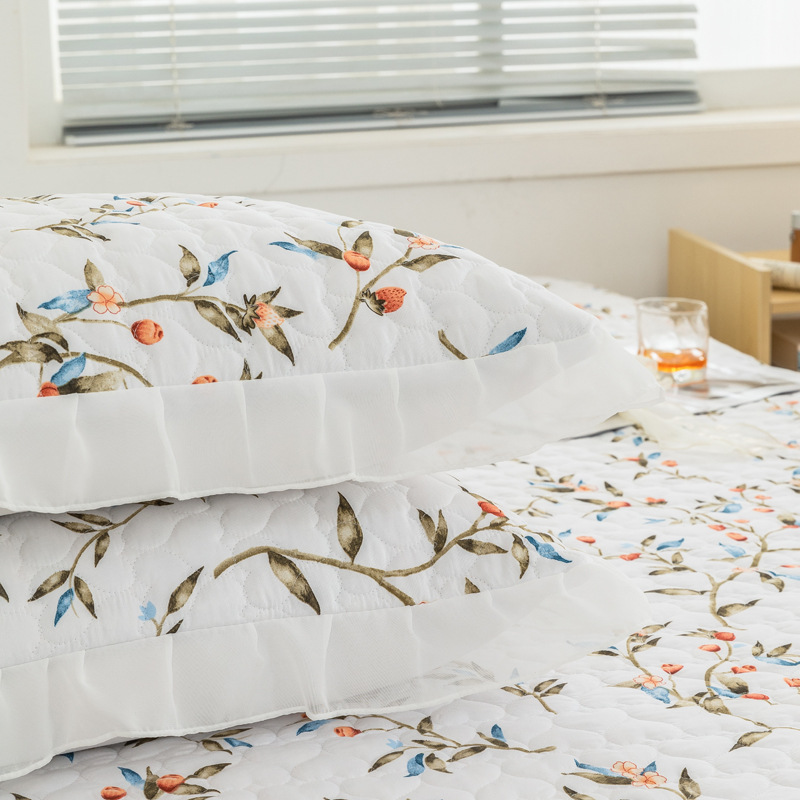 夏季床盖三件套床单水洗棉被单双层蕾丝花边夹棉床罩批发一件代发详情图3