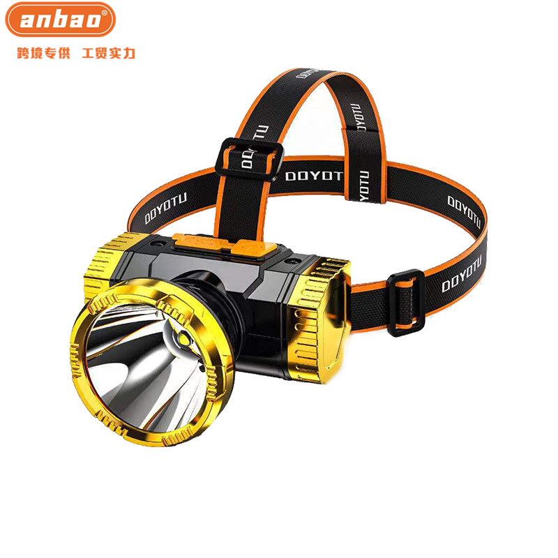 LED headlight, ultra-bright flashlight, outdoor head-mounted household long-range charging night fishing small xenon miner's lamp