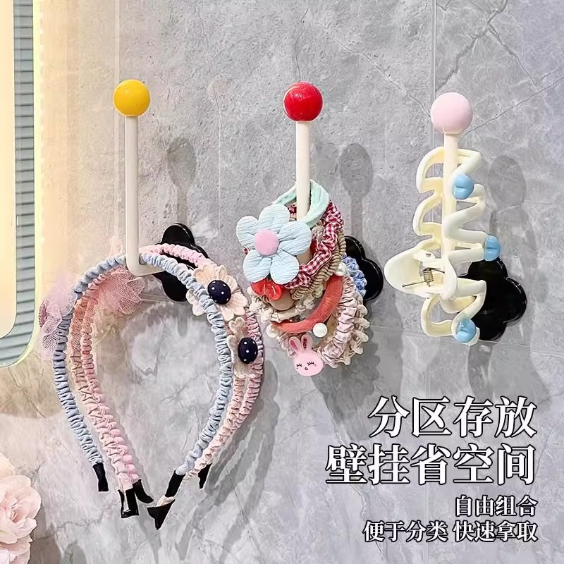 卫生间发圈收纳挂钩强力承重多功能壁挂式发饰收纳钩子收纳架