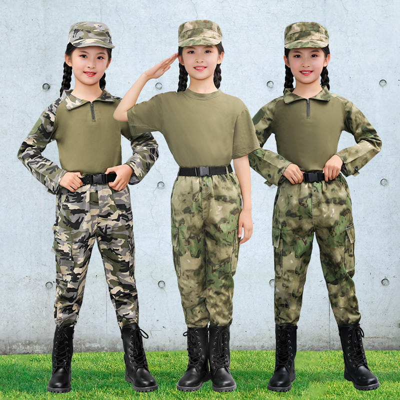 New children's camouflage uniform sets for boys, special forces, outdoor teenagers, students, and parent-child training for both men and women details Picture