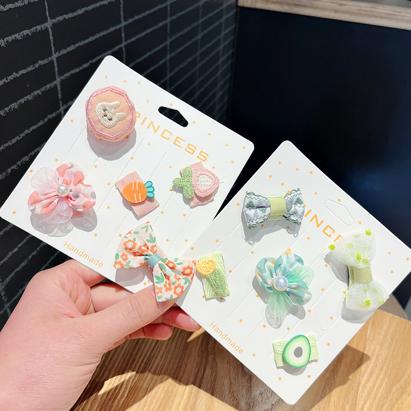 Baby Hair Clip New Children Should Not Flower Hair Clip Super Cute Embroidery Hair Less Hair Card Cartoon Pet Clip