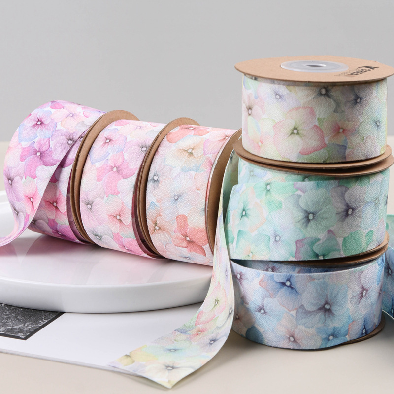 Color-Changing Iris Webbed Hair Accessory Diy Gift Flower Packaging Straw Hat Bow Floral Ribbon Item Picture