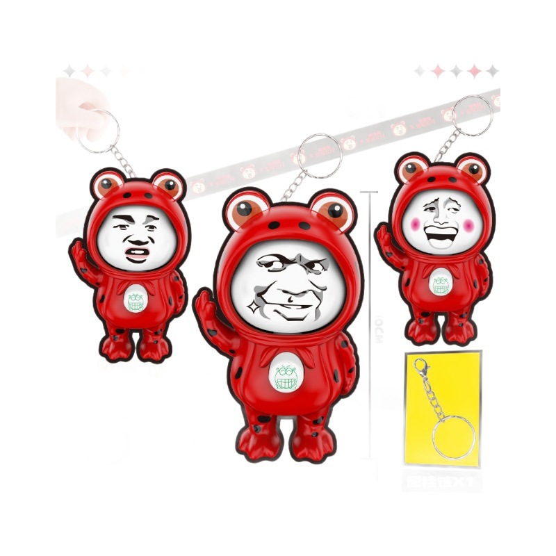 Cambio de cara rana xiaoxin cambio de cara rana emoji emperador emoji colgante llavero juguetes creativos nuevo cambio de cara peculiar Item Picture