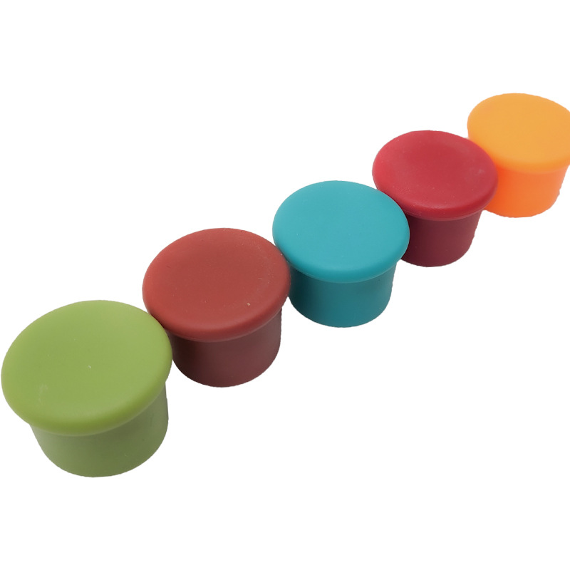 Kitchen candy, colored fresh-keeping bottle caps, flat wine stoppers, seasoning bottle stoppers, silicone wine stoppers, beer and red wine sealed bottle stoppers Specification image