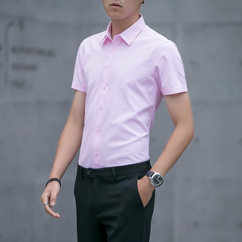 White shirt, men's short-sleeved, no-iron, slimming, youth business work uniform, summer professional formal men's shirt Application Scenario