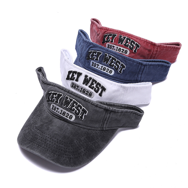 Cross-border American outdoor personality breathable curved top hat summer shopping fashion embroidery no top sunbonnet summer hat
