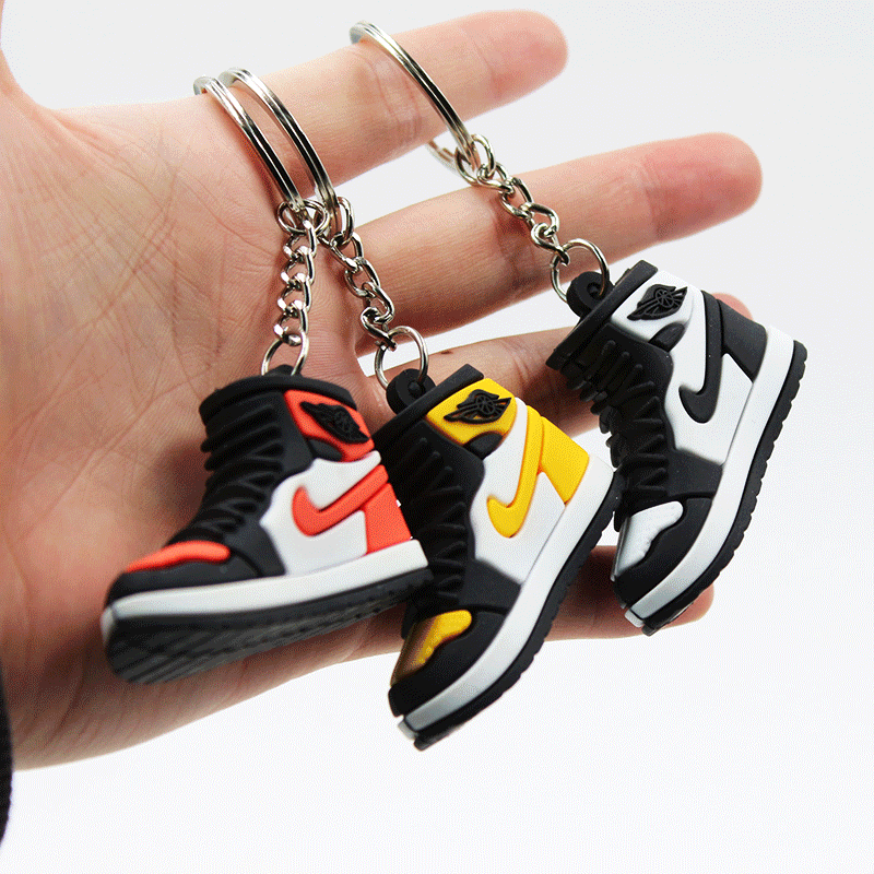软胶AJ1立体球鞋子钥匙扣手腕带挂链卡通个性球鞋背包礼品饰品