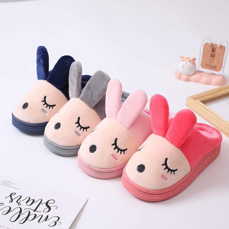 Autumn And Winter Lovely Children's Home Cotton Slippers Boys And Girls Non-Slip Plus Fluffy Shoes Wholesale Children Girls Specification drawing