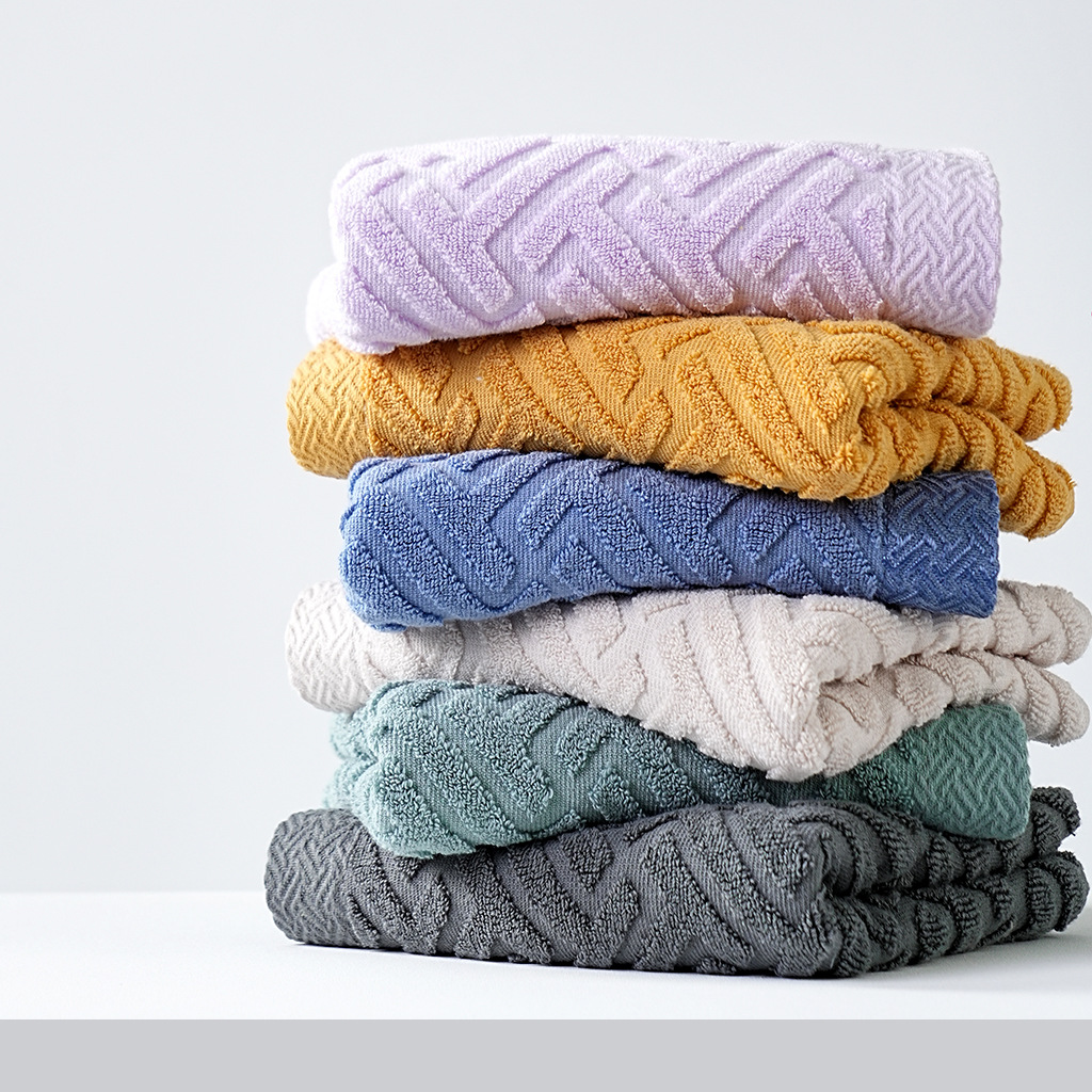 跨境纯棉素色洗脸大毛巾全棉柔软吸水成人家用亚马逊热销批发面巾