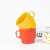 Children's stacked ceramic cups, mugs, high appearance level, simple coffee cups, milk cups, customizable logos Application Scenario