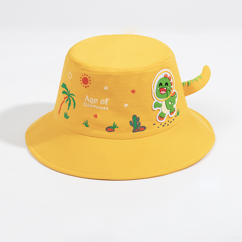 儿童帽儿童渔夫帽儿童遮阳帽春秋款可爱卡通盆帽宇航员恐龙布帽幼儿园户外遮阳帽