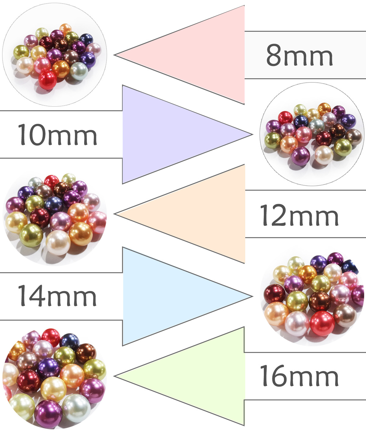 8-16Mm Imitation Pearl Loose Beads Diy Drop Glue Filler Accessories Materials Decorative Accessories Color Non-Porous Pearls details Picture