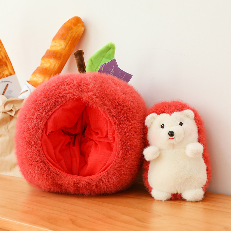 Tiktok Creative Apple Hedgehog Doll Plush Toy Rag Doll Can Be Detachable Hedgehog Cross-Border Batch A Hair Specification drawing