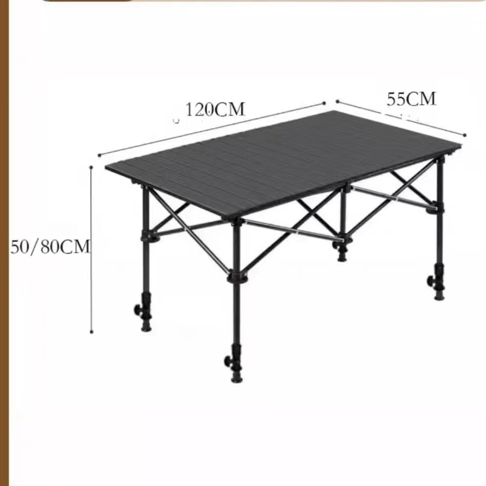 Wholesale outdoor folding tables, metal egg roll tables, portable camping picnic tables, street vending tables, camping barbecue, self-driving Tours Item Picture