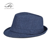 Hat for men spring summer outdoor casual top hat for women denim light panel British style Jazz hat for men British vintage