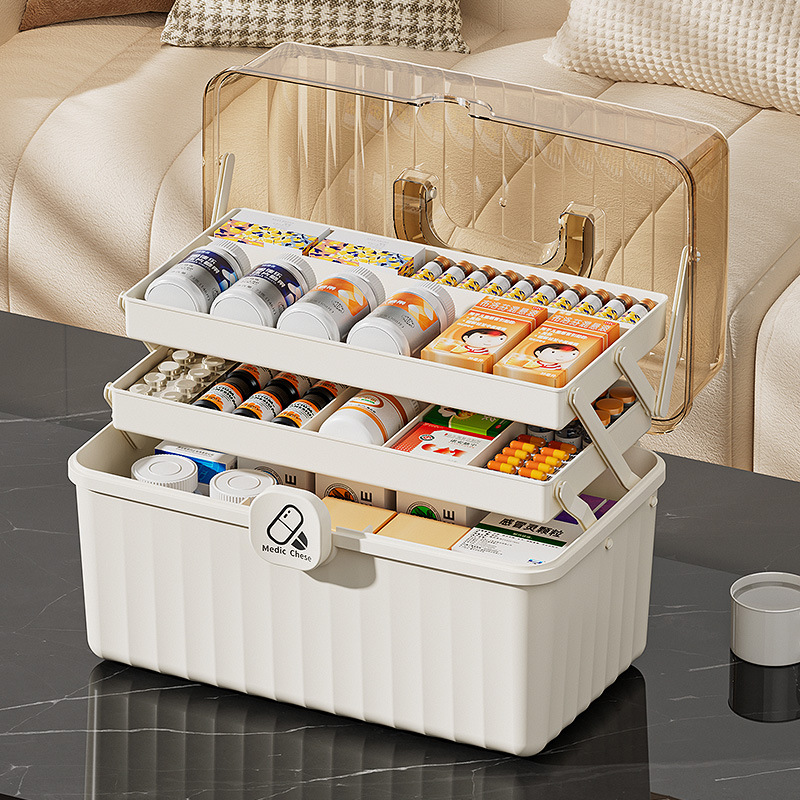 Large-Capacity Medicine Cabinet Multi-Layer Medicine Cabinet Portable Medicine Cabinet Storage Box Home First Aid Kit Portable Medicine Medical Kit