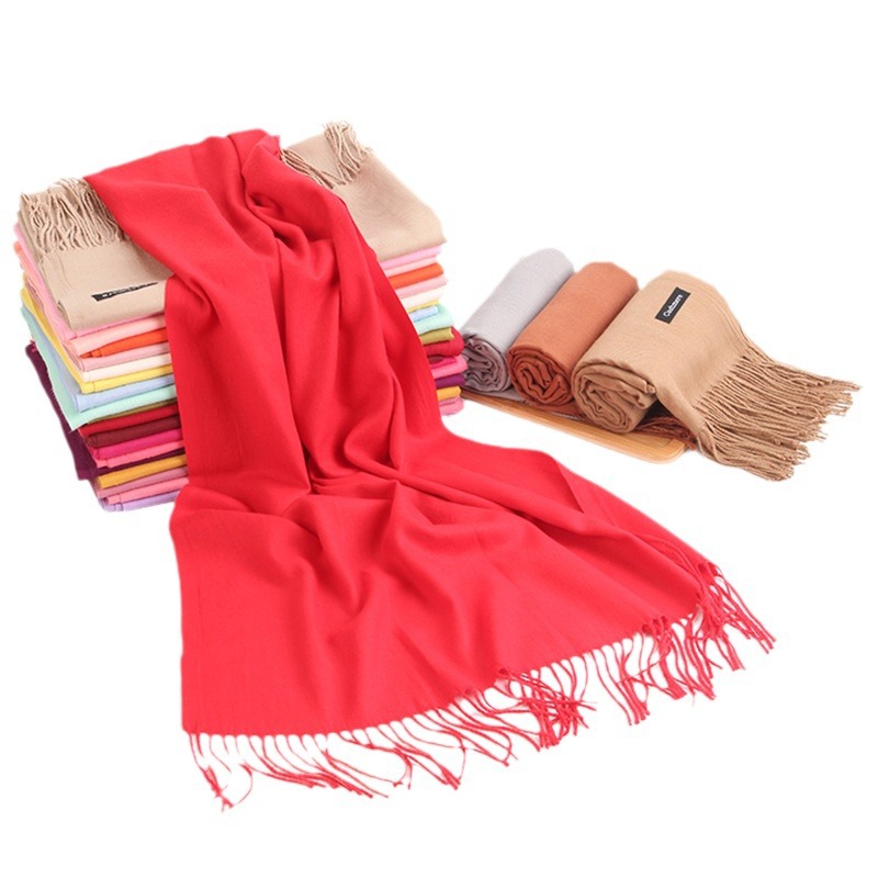 Manufacturers Direct Sales Of New Imitation Cashmere Scarf Female Korean Version Of Autumn And Winter Warm Cashmere Solid Color Gift Scarf Shawls Item Picture