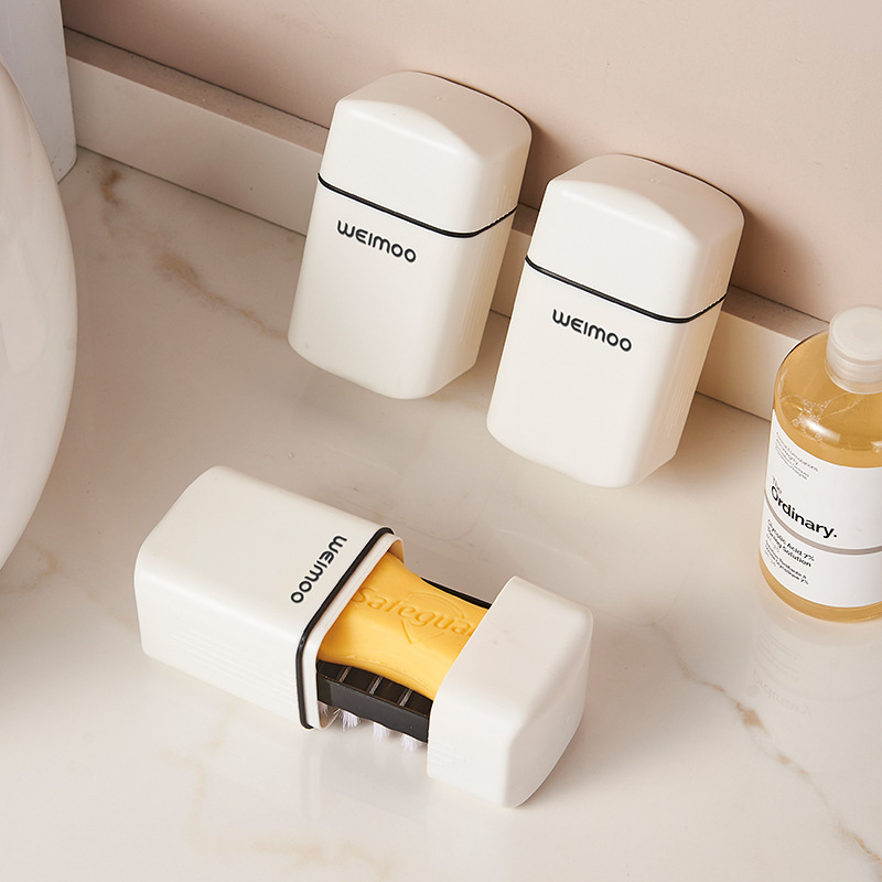 Wholesale soap boxes, portable mini soap boxes with LIDS and brushes, sealed for business trips, high-end travel soap boxes details Picture