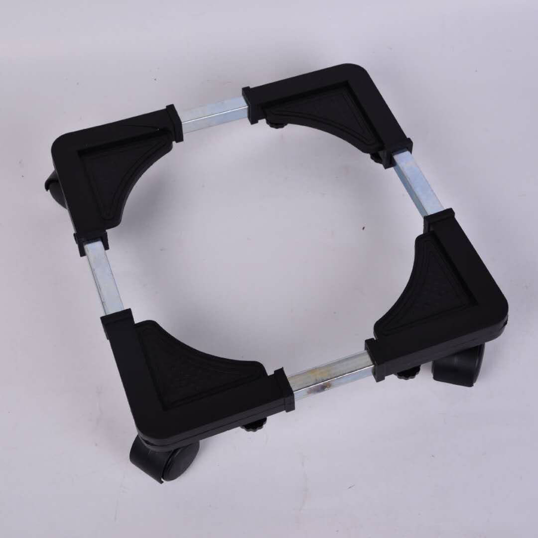 Stainless steel telescopic and adjustable kitchen storage rack, universal washing machine and refrigerator base with wheels, mobile rack bracket Specification image