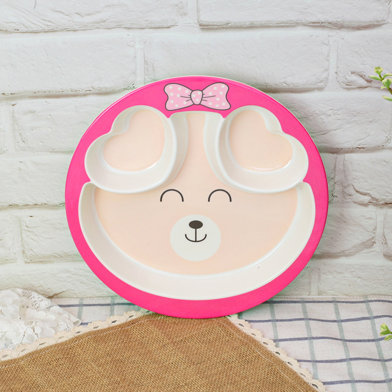Cute Home Kindergarten Cartoon Plate Children's Plate Dividing Tableware Baby Maternal And Infant Supplies Complementary Food Plate