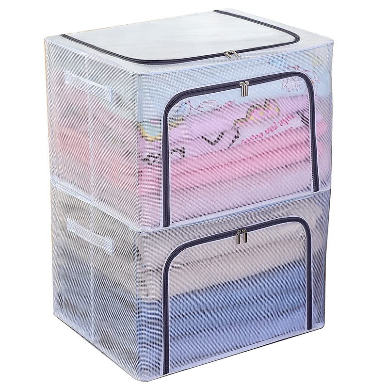 Transparent PVC storage box Household large foldable wardrobe storage box Dustproof hundred box storage box Item Picture